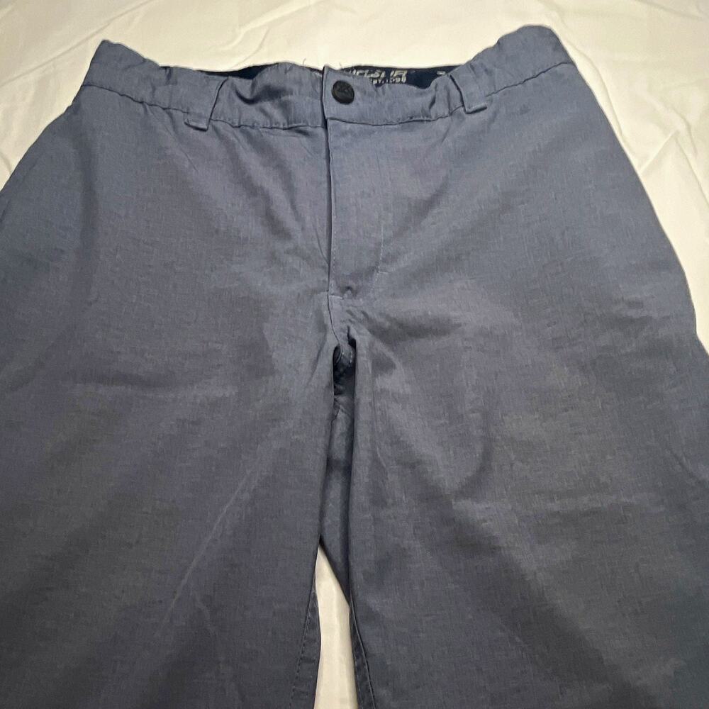 Fox Boys Chino Shorts Gray Solid Flat Front Zip Closure Size 12 (0082)